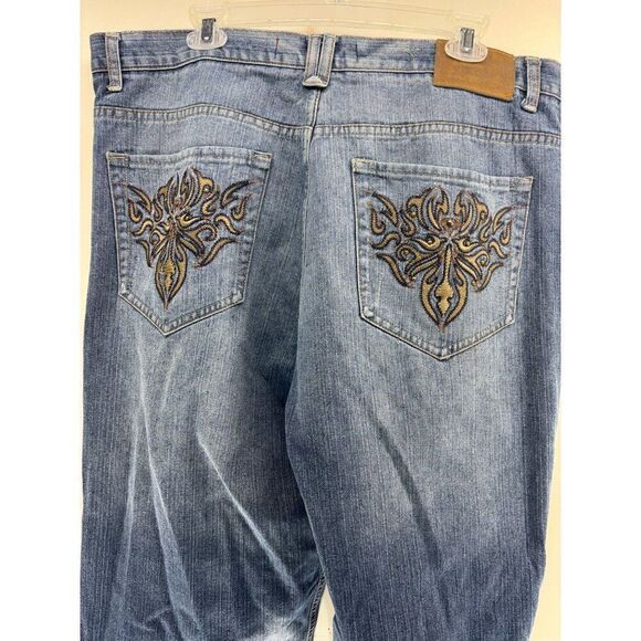 Vintage Y2K Brooklyn Express Jeans 42x31 Baggy Wide Leg Grunge Skater JNCO Style - Picture 1 of 7